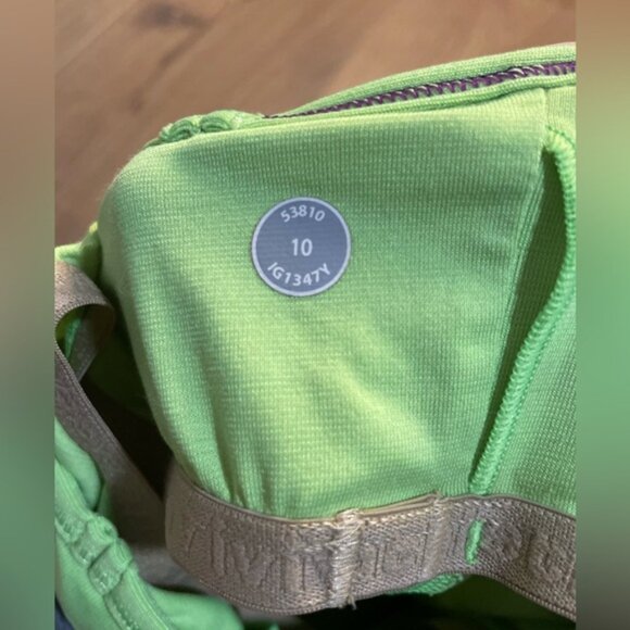 Ivivva Athletica by Lululemon Double Dutch Neon Tank Top Built-in Sports Bra 10 - Picture 4 of 5